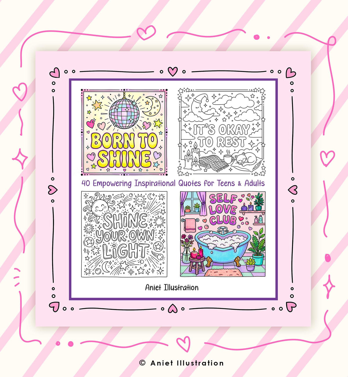 40 Girl Power Affirmation Coloring Pages for Kids Adults Stress Relief Inspirational PDF Digital Coloring Printable Instant Download 0547