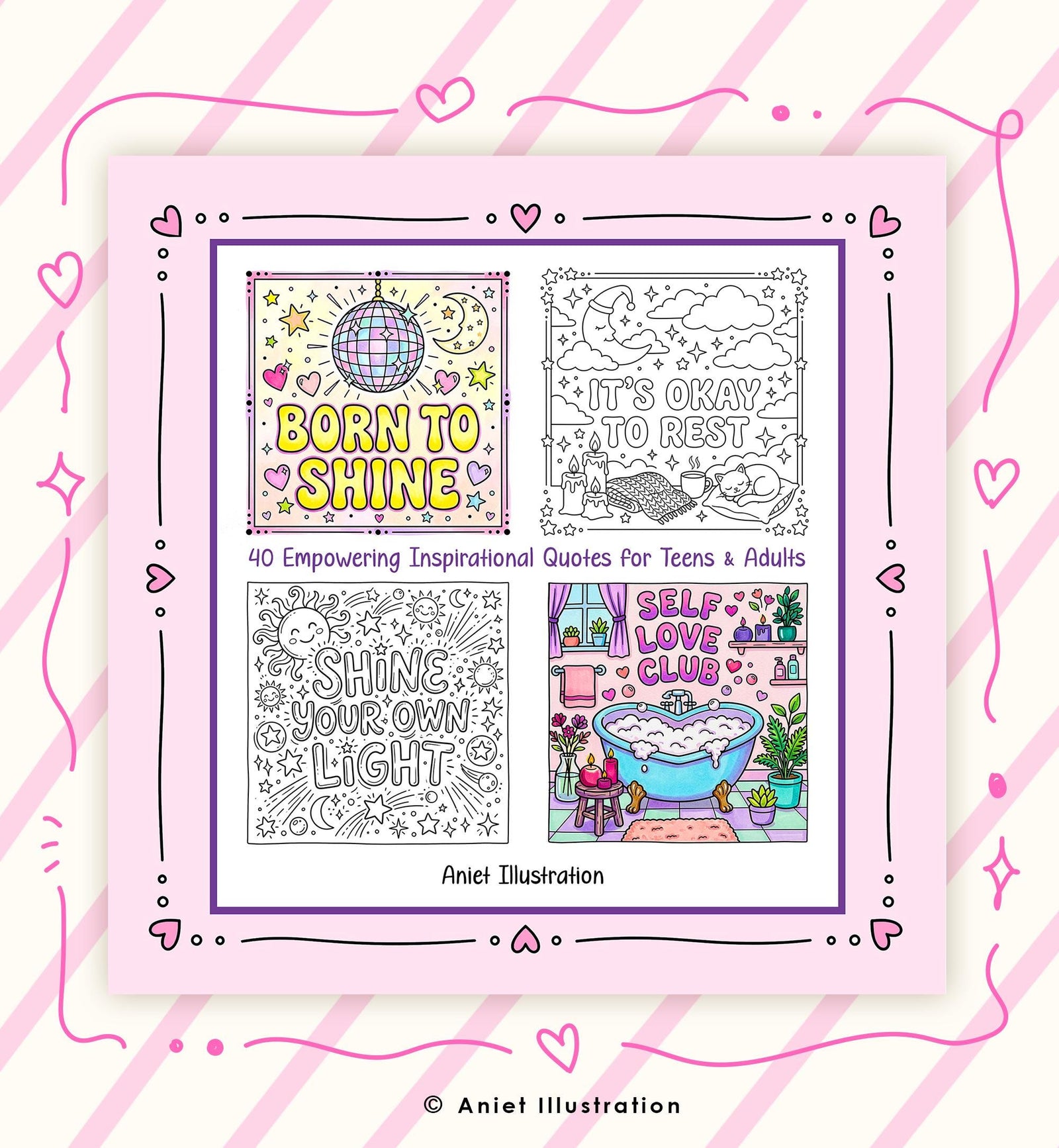 40 Girl Power Affirmation Coloring Pages for Kids Adults Stress Relief Inspirational PDF Digital Coloring Printable Instant Download 0547