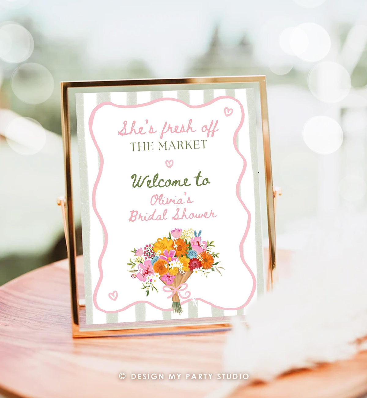 Editable Welcome Sign Fresh Off the Market Bridal Shower Farmers Flower Market Floral Digital Canva Template Instant Download Printable 0573