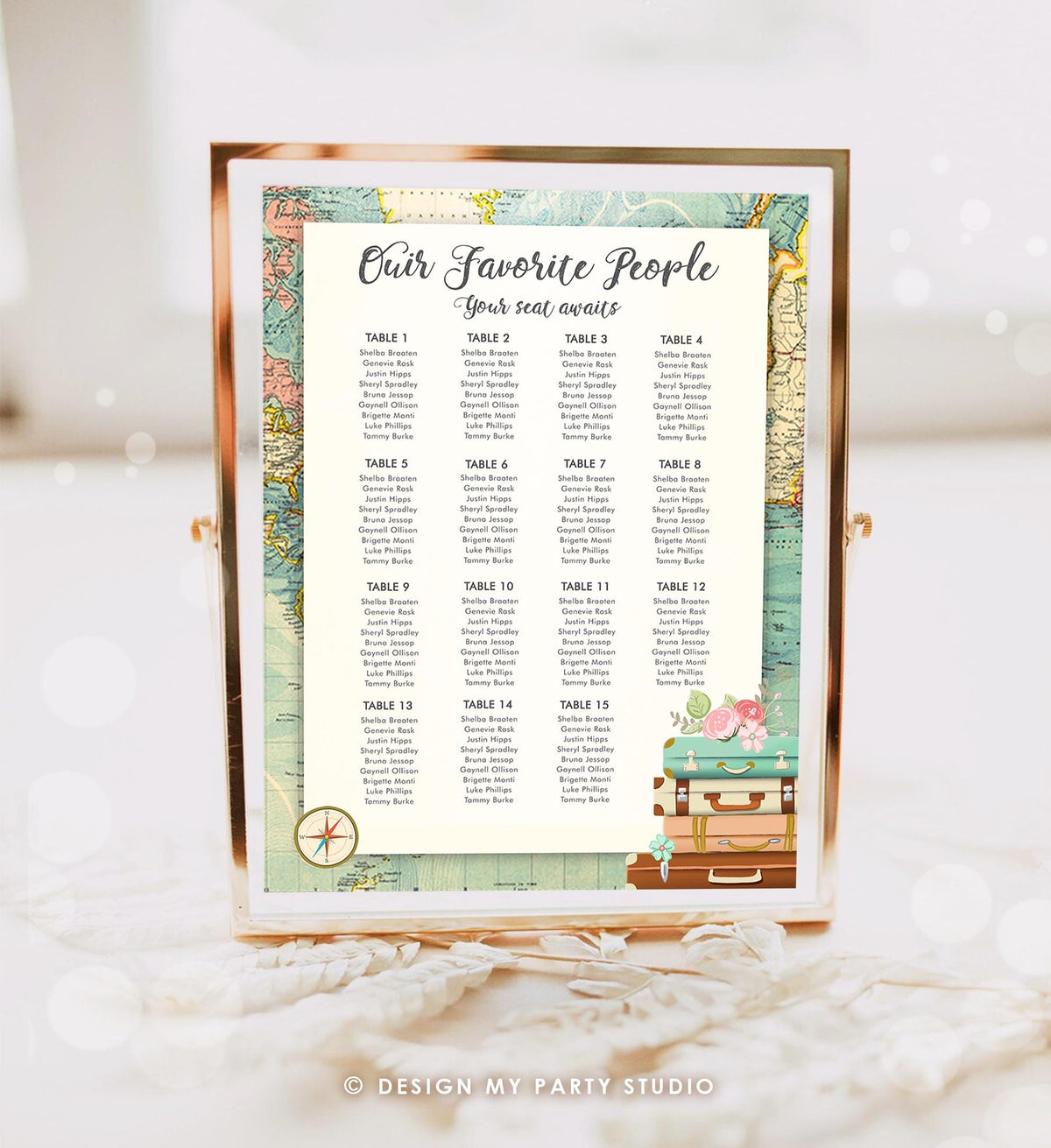 Editable Adventure Seating Chart Bridal Shower Baby Travel Passport Destination Wedding Awaits Digital Download Template Printable 0349