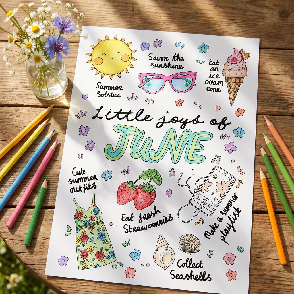 June Coloring Page Printable for Kids and Adults Summer Coloring Page June Activities Classroom Kids Summer Fun Instant Download