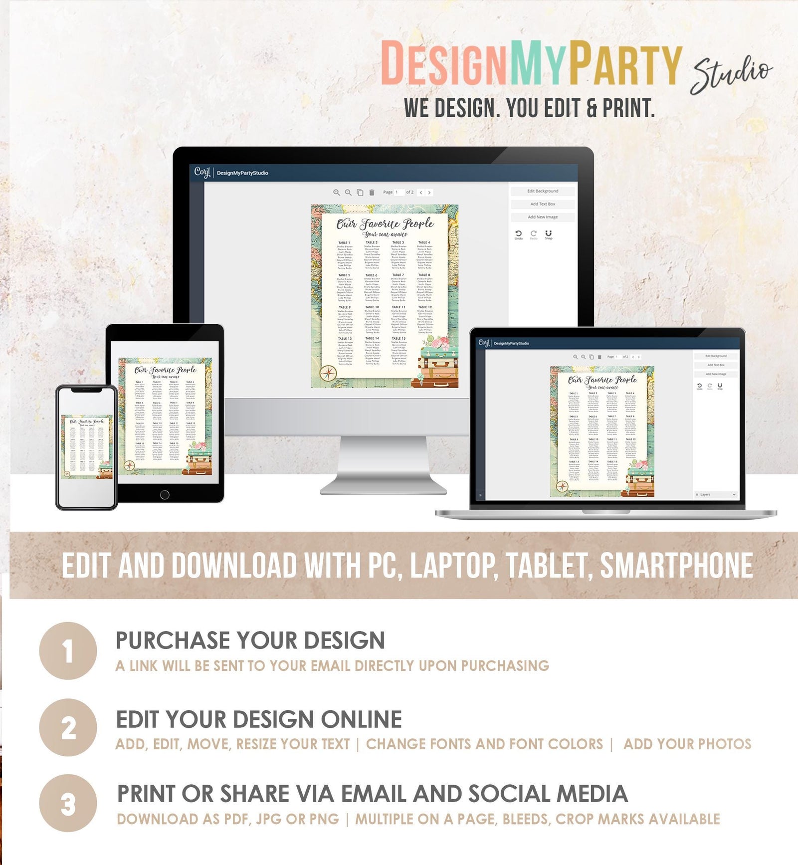 Editable Adventure Seating Chart Bridal Shower Baby Travel Passport Destination Wedding Awaits Digital Download Template Printable 0349