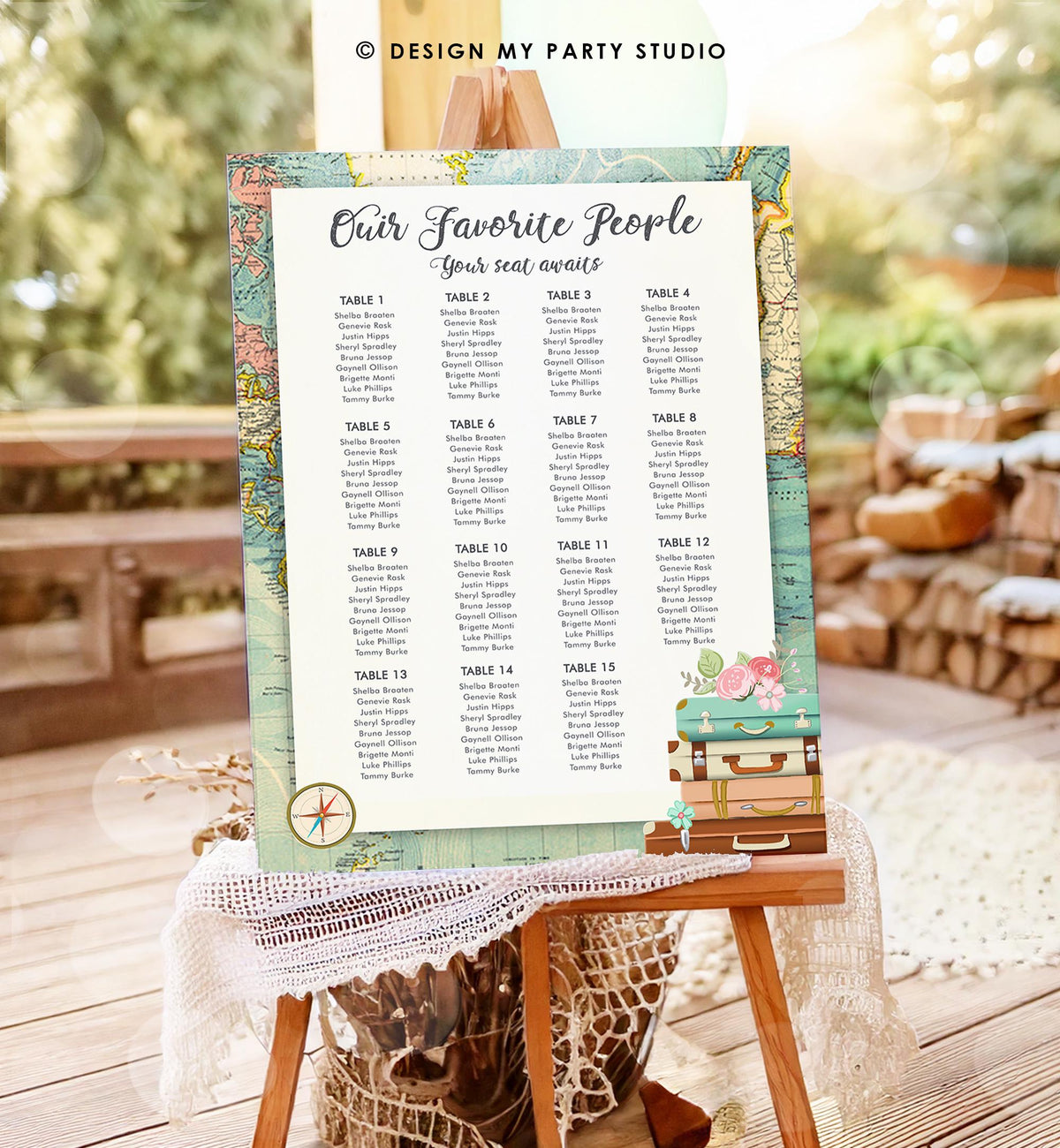 Editable Adventure Seating Chart Bridal Shower Baby Travel Passport Destination Wedding Awaits Digital Download Template Printable 0349