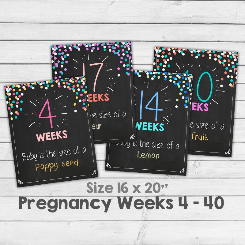 Pregnancy weeks Pregnancy chalkboard week by week  Pregnancy gift Weekly countdown Photo prop PRINTABLE digital Instant download 16 x 20 JPG