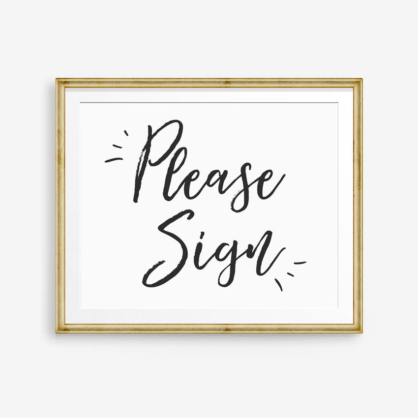 Please sign Wedding Sign Printable Calligraphy Rustic wedding Guest Book Sign Guestbook sign Wedding reception sign Welcome PRINTABLE bww