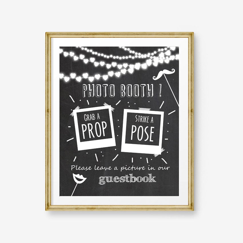 Photo booth wedding sign Guestbook sign Chalkboard Photobooth sign Chalkboard sign JPG PDF instant download PRINTABLE 8 x 10 0110