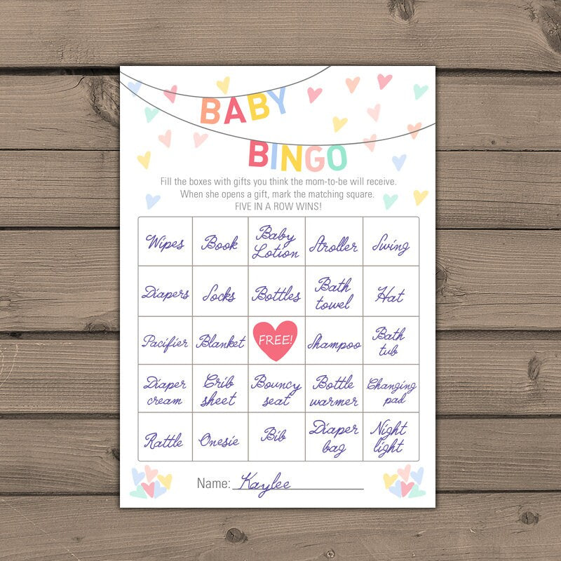 Baby shower Bingo game Bingo cards download Baby sprinkle game Confetti Gender neutral Baby sprinkle Neutral baby shower PRINTABLE JPG PDF