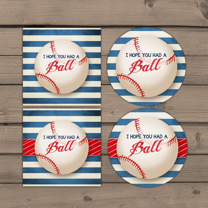 Baseball Thank You Tags Baby Shower Baseball Favor Tags Cupcake Topper - Design My Party Studio for Free Printable Baseball Cupcake Toppers