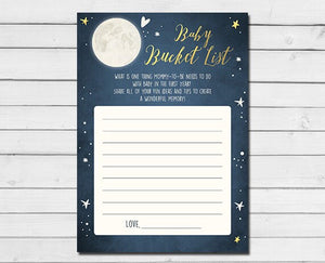 Baby Shower Love You To The Moon And Back Baby Bucket List Game Boy Navy Blue Twinkle Twinkle Little Star Printable Instant Download 0017