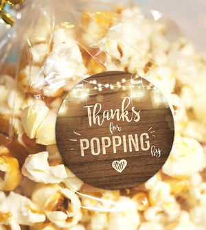 Thanks for popping by Gift Tag Birthday party favor tag Popcorn Favor Tag Stickers Stickers popping by rustic wood PRINTABLE 0015 0110