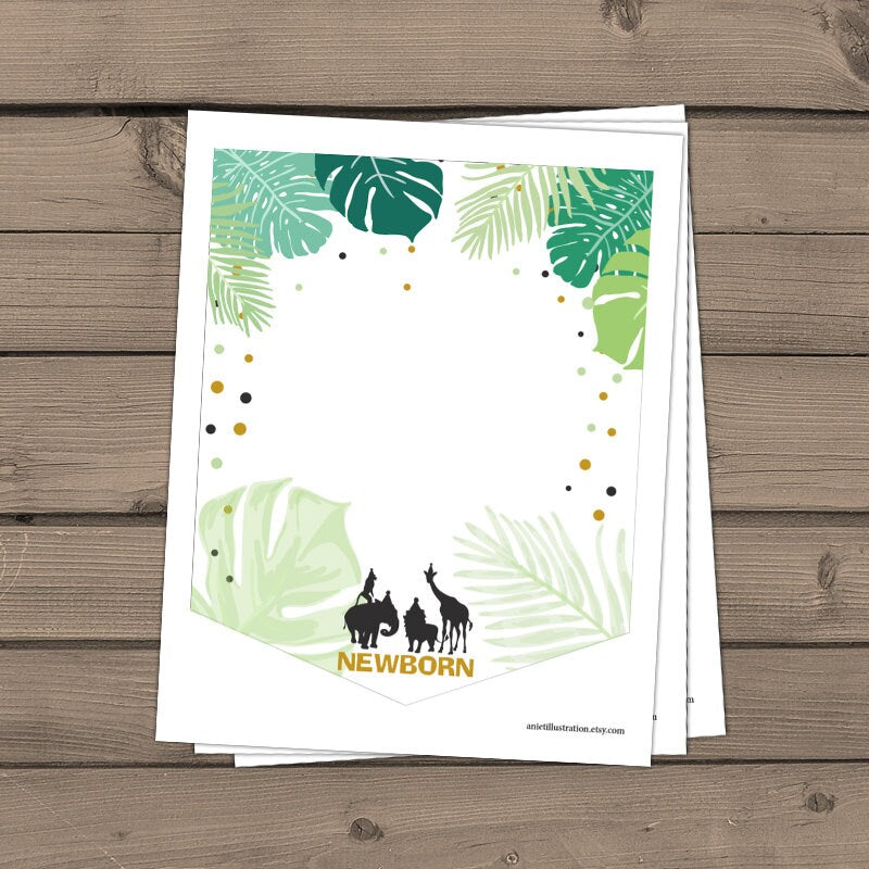 Safari First birthday banner Monthly Photo Banner Zoo Jungle Banner Birthday Safari party decor Wild one Animals PRINTABLE Digital 0068