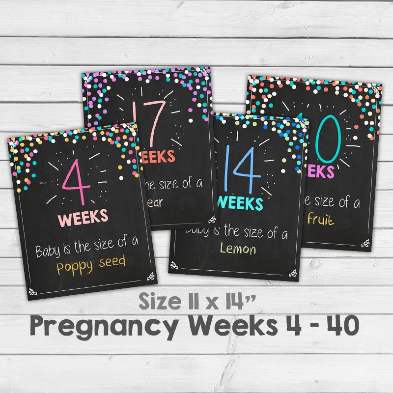 Pregnancy weeks Pregnancy chalkboard week by week  Pregnancy gift Weekly countdown Photo prop PRINTABLE digital Instant download 11 x 14 JPG