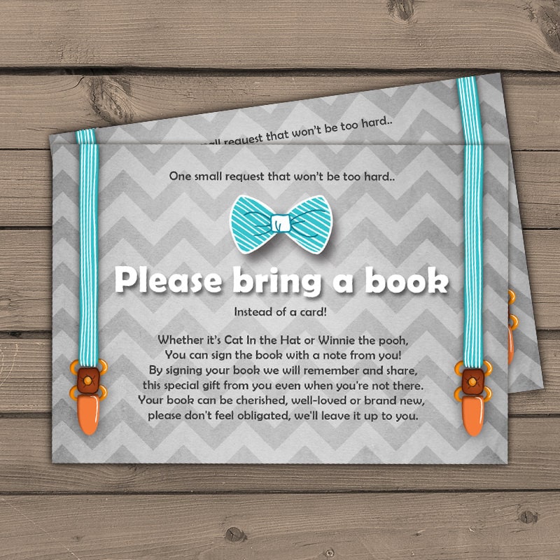 Baby shower Bring a book card Little man Baby Boy Oh Boy Baby shower Bow tie Gentlemen Book insert Book card Blue brown DIY PRINTABLE 0063