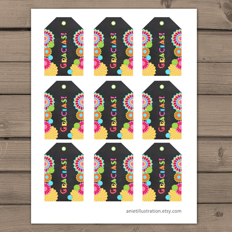 Fiesta Favor tags Fiesta birthday Thank you tags Fiesta Mexican Label tags Fiesta party Fiesta party Mexican birthday Digital PRINTABLE 0045