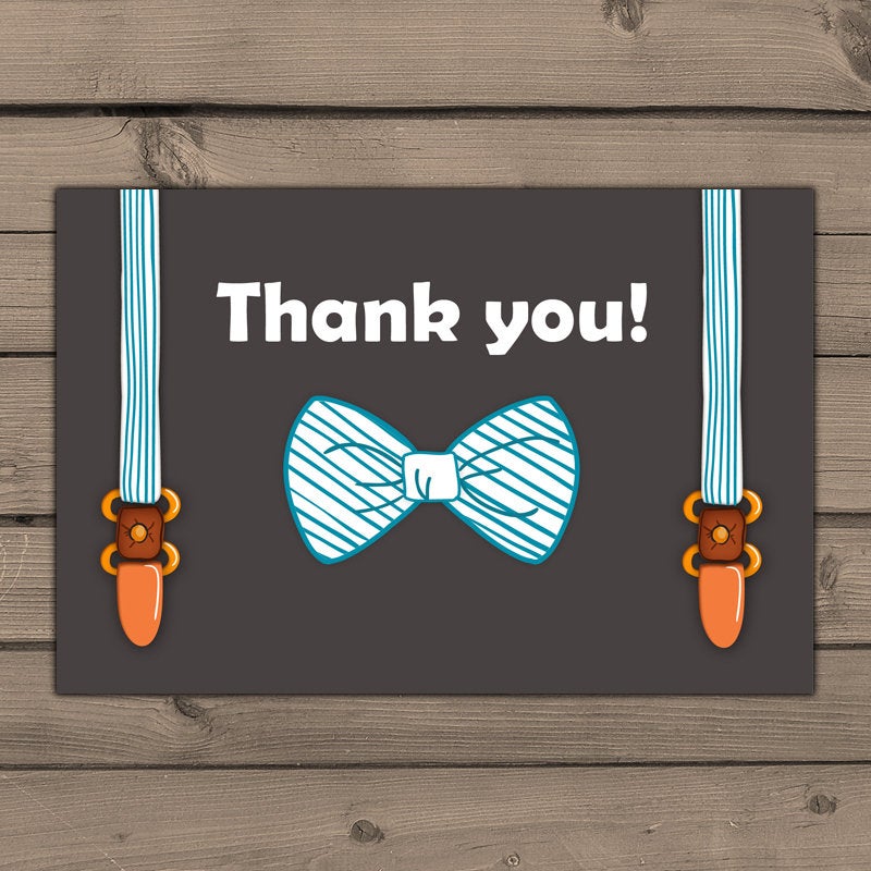 Little man Thank you cards Baby shower thank you card Instant download Baby Boy baby shower Bow tie Gentlemen Oh Boy PRINTABLE Digital 0063