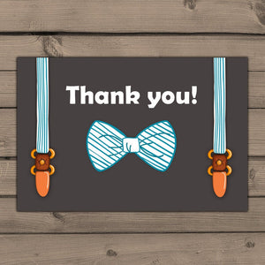 Little man Thank you cards Baby shower thank you card Instant download Baby Boy baby shower Bow tie Gentlemen Oh Boy PRINTABLE Digital 0063
