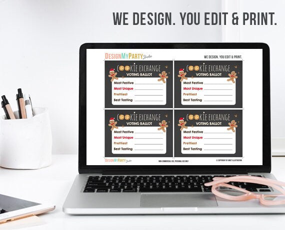 Cookie Exchange Voting Ballots Cookie vote cards Christmas Cookie party Contest Cookie Swap Holiday download DIY Digital PRINTABLE 0111