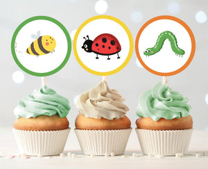 Bug Cupcake Toppers Favor Tags Bug Birthday Party Decoration Insect Party Outdoor Bug Party Boy Stickers  download Digital PRINTABLE 0090