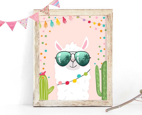 Llama Nursery Print Llama Wall Art Kids Room Decor Printable Gift