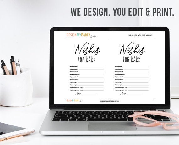 Wishes For Baby Shower Game baby Sprinkle Activities Dear Baby Gender Neutral Simple Advice Card Activity Printable Instant Download 0227