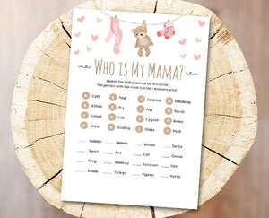 Teddy Bear Baby Shower Game Name the Baby Animals Game Instant Download Digital File Printable Baby Game Shower Activities DIY 0025