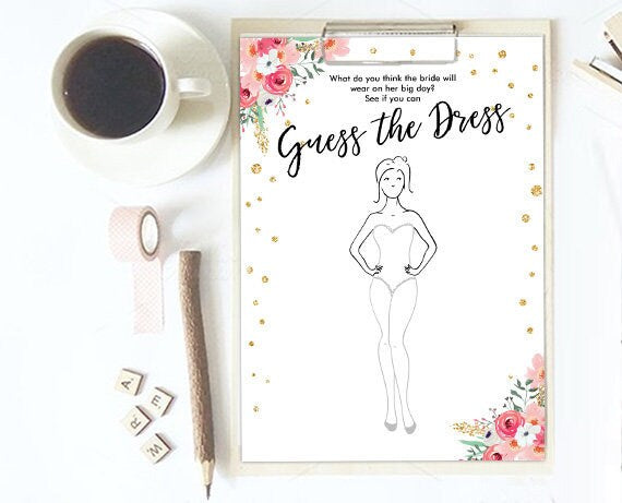 blue dress for baby girl Guess The Dress Bridal Shower Game Wedding Shower game Dress Game  Shower