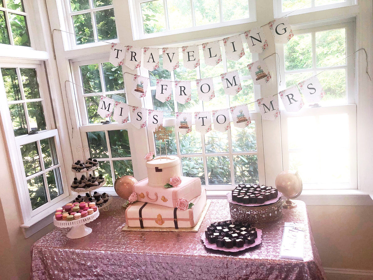 Traveling From Miss to Mrs banner Traveling Bridal Shower Banner Adventure Love is a Journey Instant download PRINTABLE DIGITAL DIY 0030