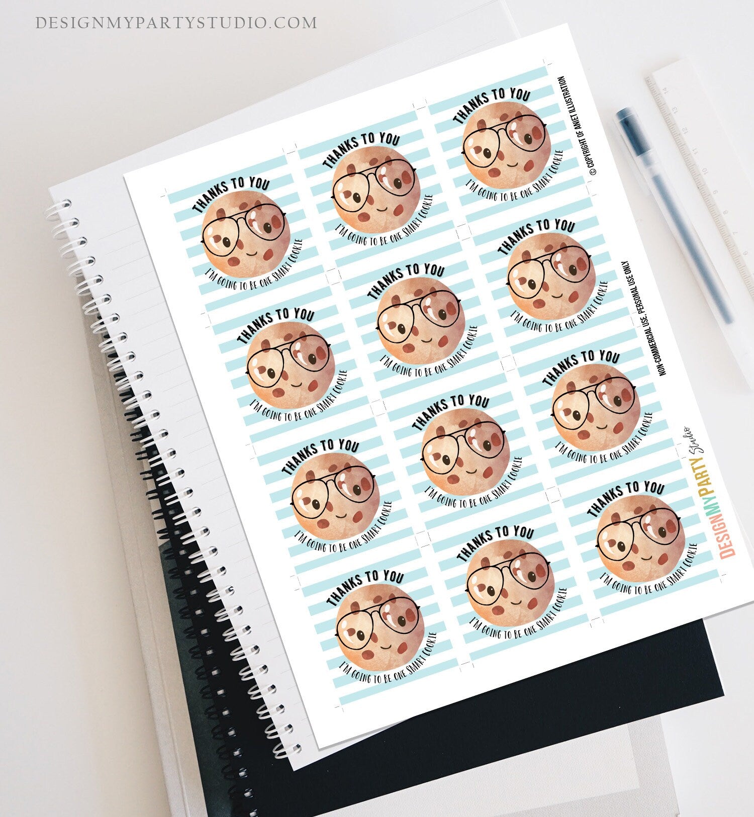 Back to School Tags I'm going to be Smart Cookie Labels Teacher Appreciation Teacher Gift First Day of School Download PRINTABLE 0464