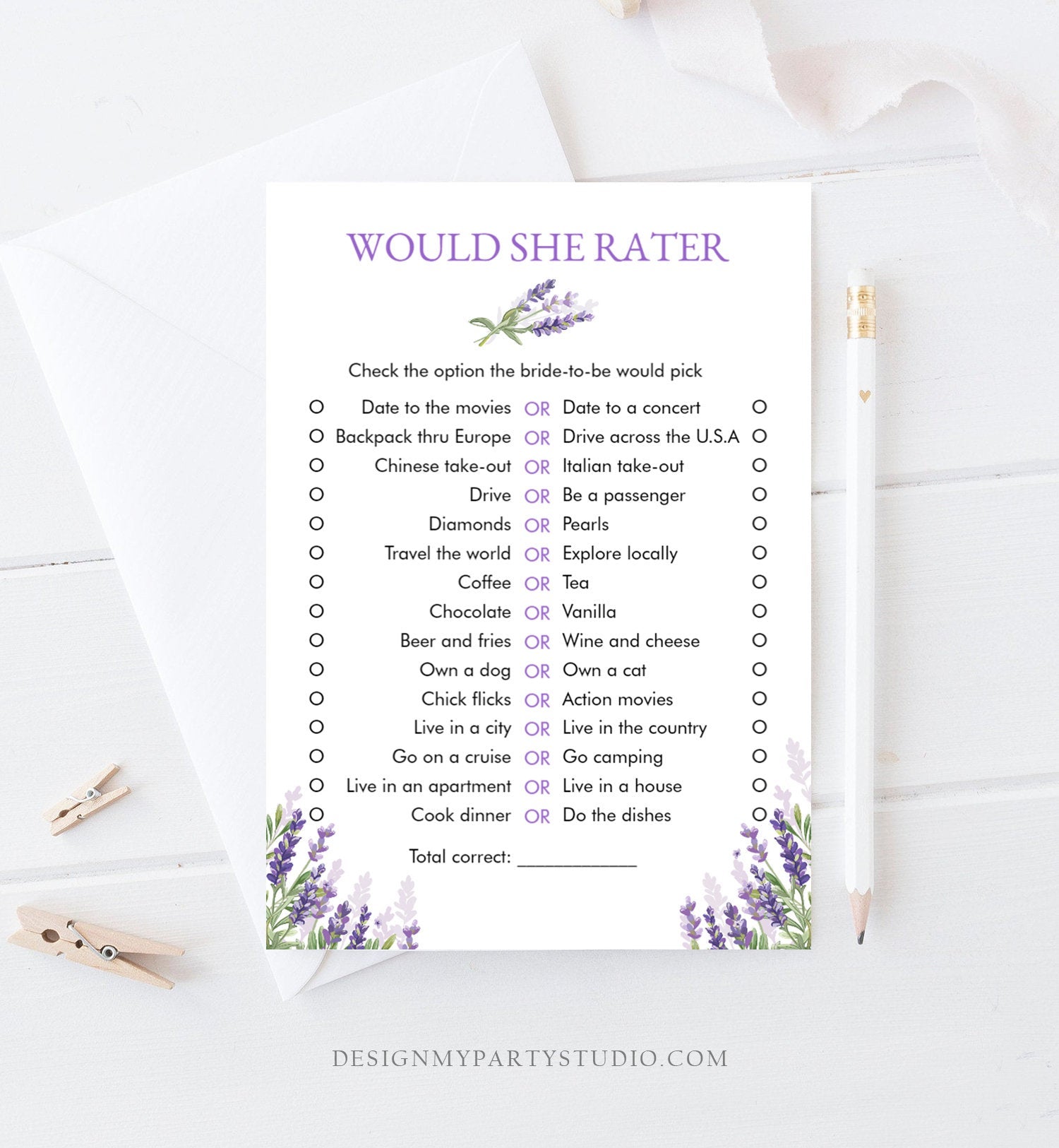 would-she-rather-bridal-shower-game-wedding-shower-activity-lavender-r-design-my-party-studio for Would She Rather Bridal Shower Game Free Printable Would She Rather Bridal Shower Game Wedding Shower Activity Lavender R - Design My Party Studio for Would She Rather Bridal Shower Game Free Printable