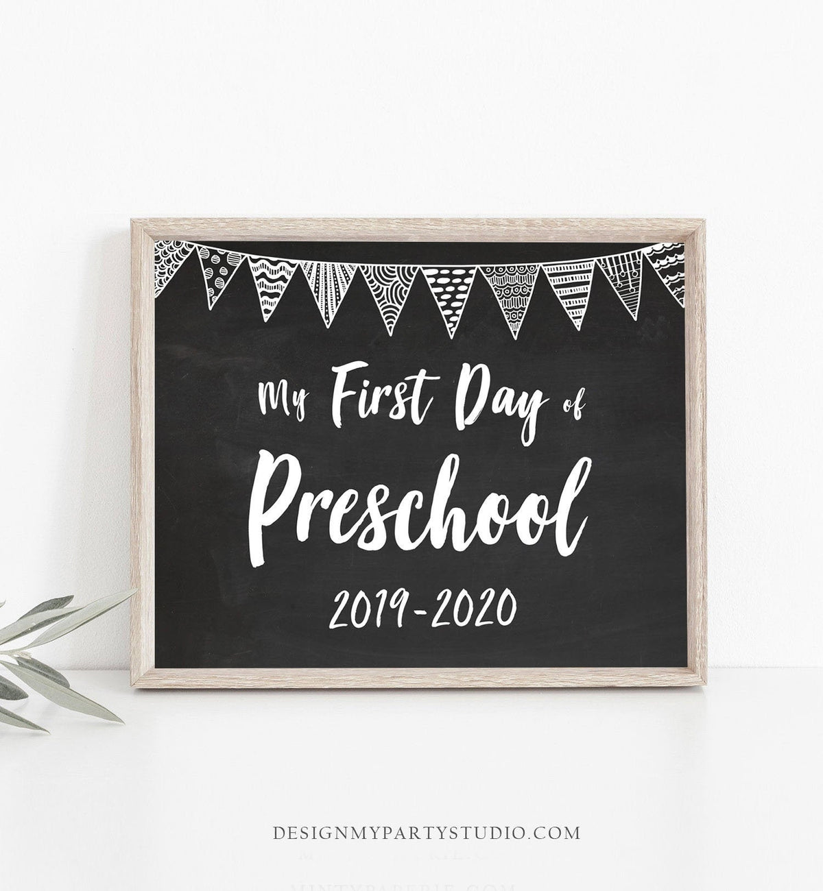 First Day of Preschool Sign Chalk First Day of School Photo Prop Kids Teacher Sign Classroom Sign Instant Download Digital PRINTABLE 0152