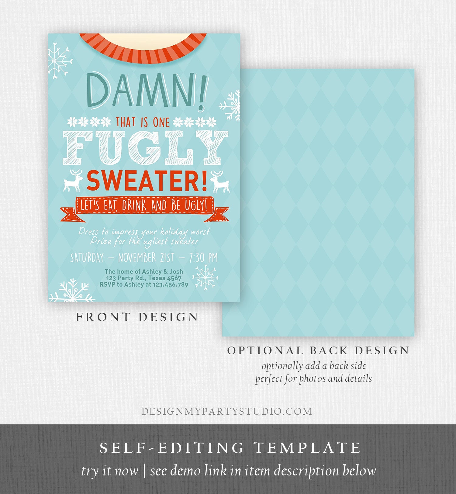 Printable Ugly Sweater Party Invitations