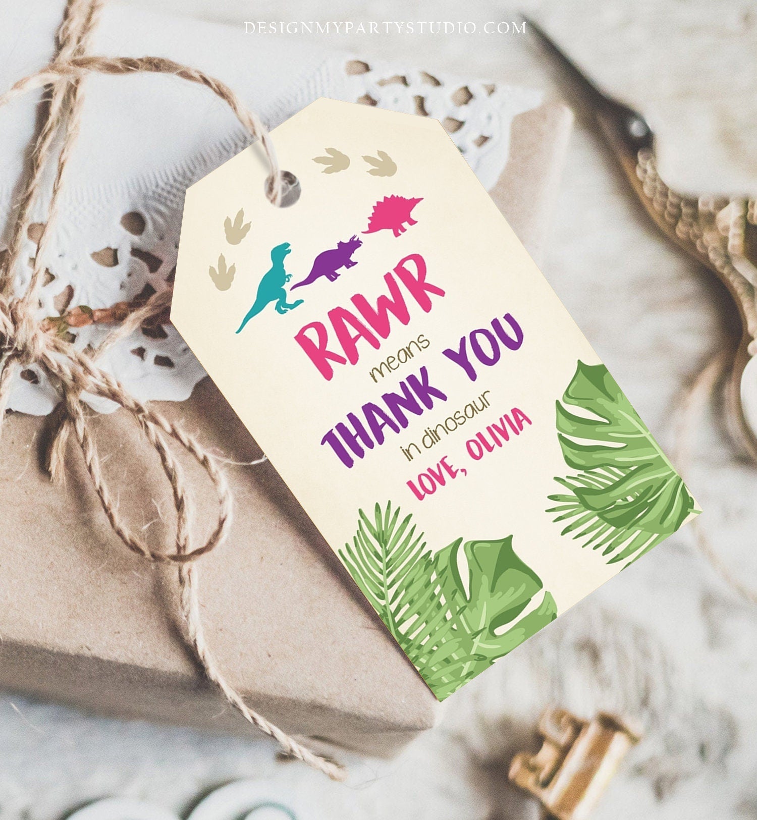editable-dinosaur-favor-tags-thank-you-for-stomping-by-dino-pink-girl-design-my-party-studio