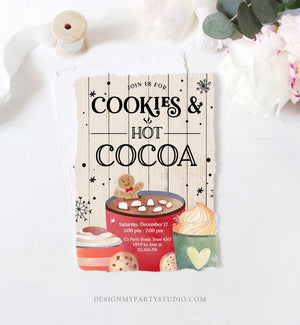 Editable Cookies and Cocoa Invitation Hot Cocoa Party Invite Hot Chocolate Birthday Cocoa Bar Xmas Download Printable Template Corjl 0262