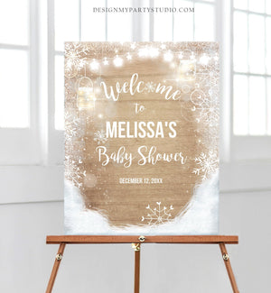Editable Winter Welcome Sign Baby its Cold Outside Welcome Sign Winter Onederland Birthday Snowflakes Snow Template PRINTABLE Corjl 0031