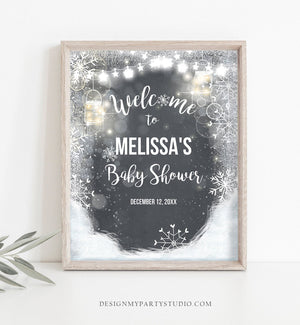 Editable Winter Welcome Sign Baby its Cold Outside Welcome Sign Winter Onederland Birthday Snowflakes Snow Template Corjl PRINTABLE 0031