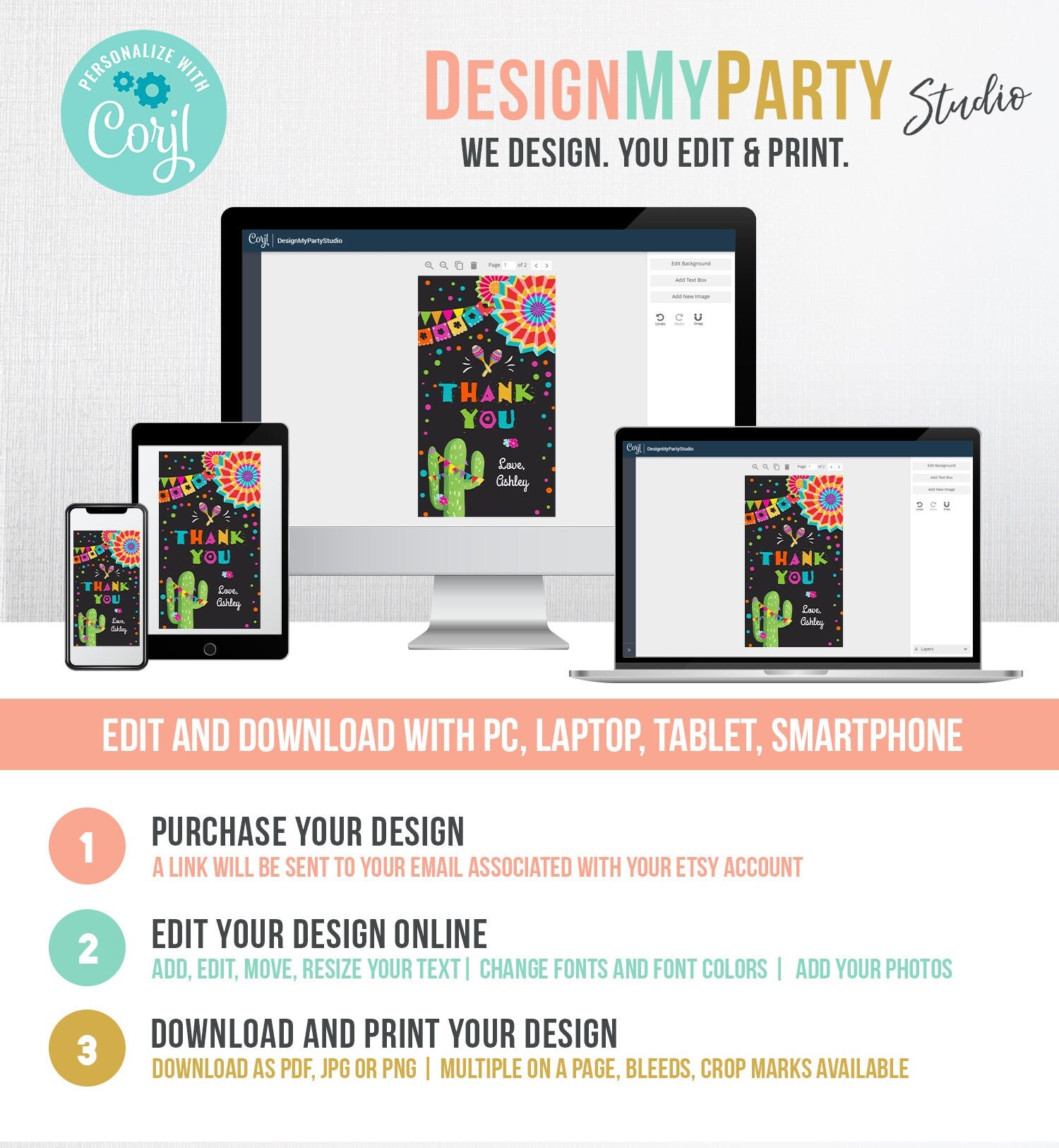 Editable Cactus Fiesta Favor Tags Fiesta Thank You Tags Mexican Muchas Gracias Bridal Shower Succulent Birthday Corjl Template 0045