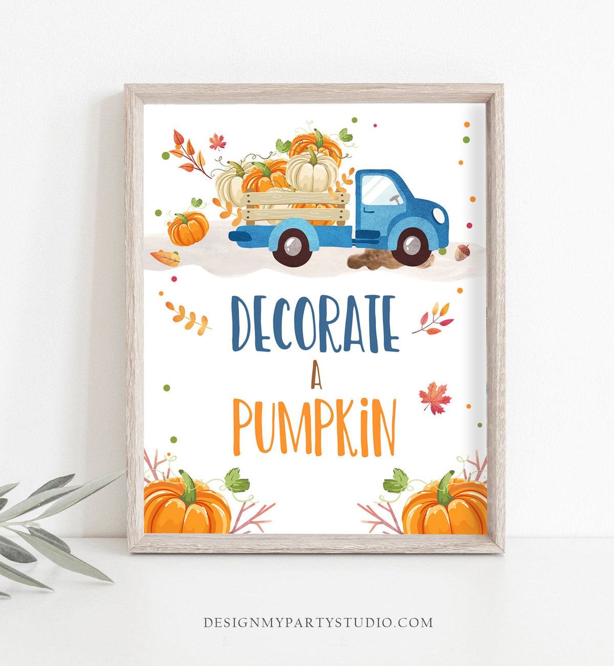 Decorate a Pumpkin Sign Pumpkin birthday sign Pumpkin Carving party signs Decor Fall Party Autumn Pumpkin Truck Pumpkin Decor PRINTABLE 0153