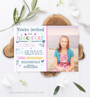 Editable ANY AGE Sleepover Party Invitation Slumber Party Pajamas Birthday Girl Pink Download Printable Invite Template Corjl Digital 0275