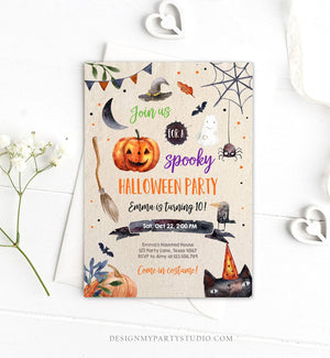 Editable Halloween Party Invitation Halloween Birthday Invitation Kids Halloween Bash Adult Download Printable Template Editable Corjl 0261