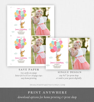 Editable Dog Invitation Dog Party Puppy Party Invite Dog Birthday paw-ty Invite Pink Girl Dog Theme Download Printable Template Corjl 0279