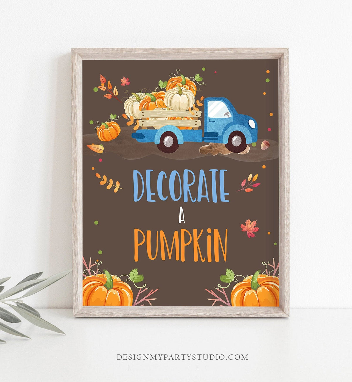 Decorate a Pumpkin Sign Pumpkin birthday sign Pumpkin Carving party signs Decor Fall Party Autumn Pumpkin Truck Pumpkin Decor PRINTABLE 0153