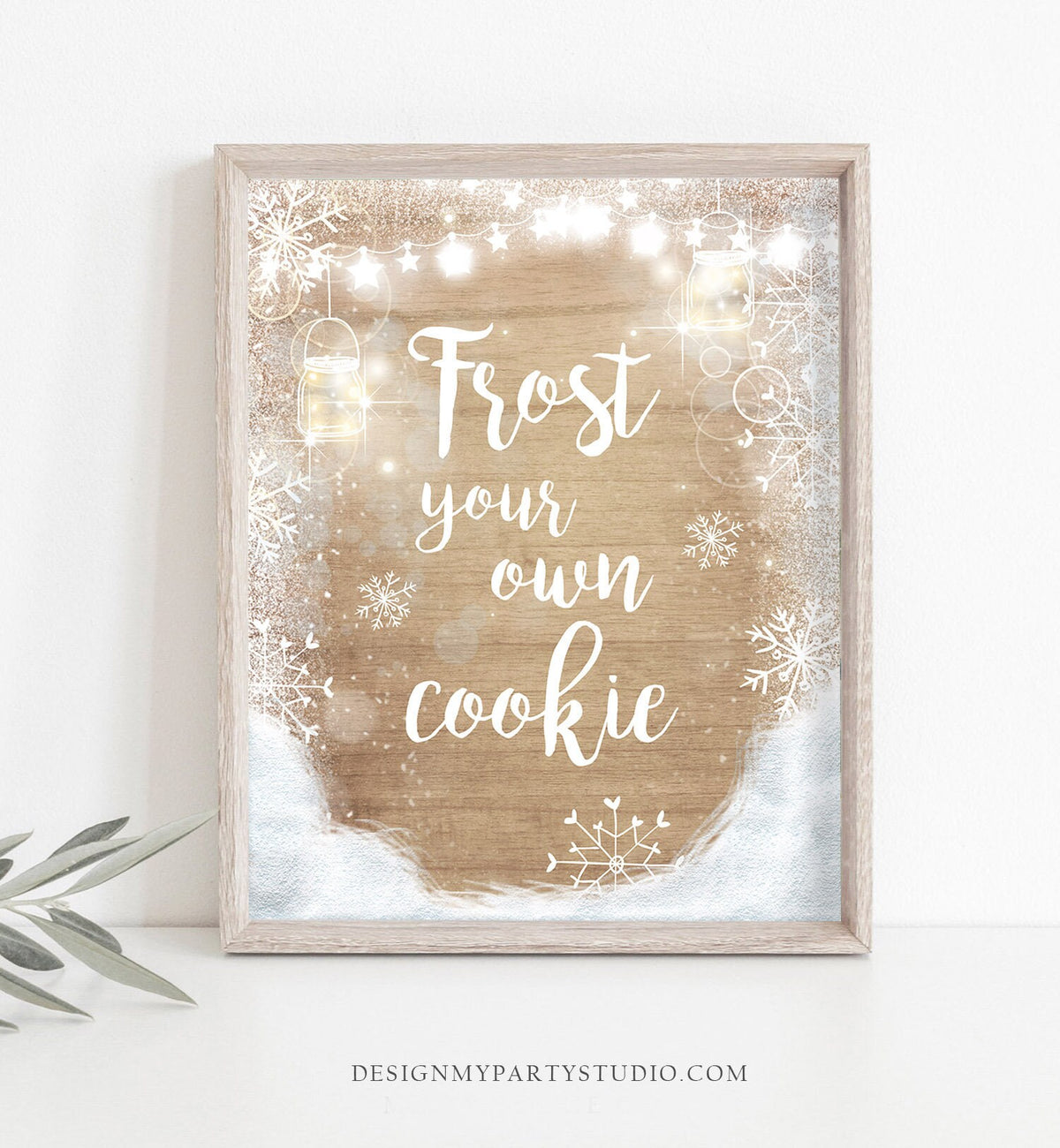 Frost Your Own Cookie Sign Cookie Station Decorate Your Own Cookie Table Sign Winter Birthday Activity Decorations Rustic PRINTABLE 0031
