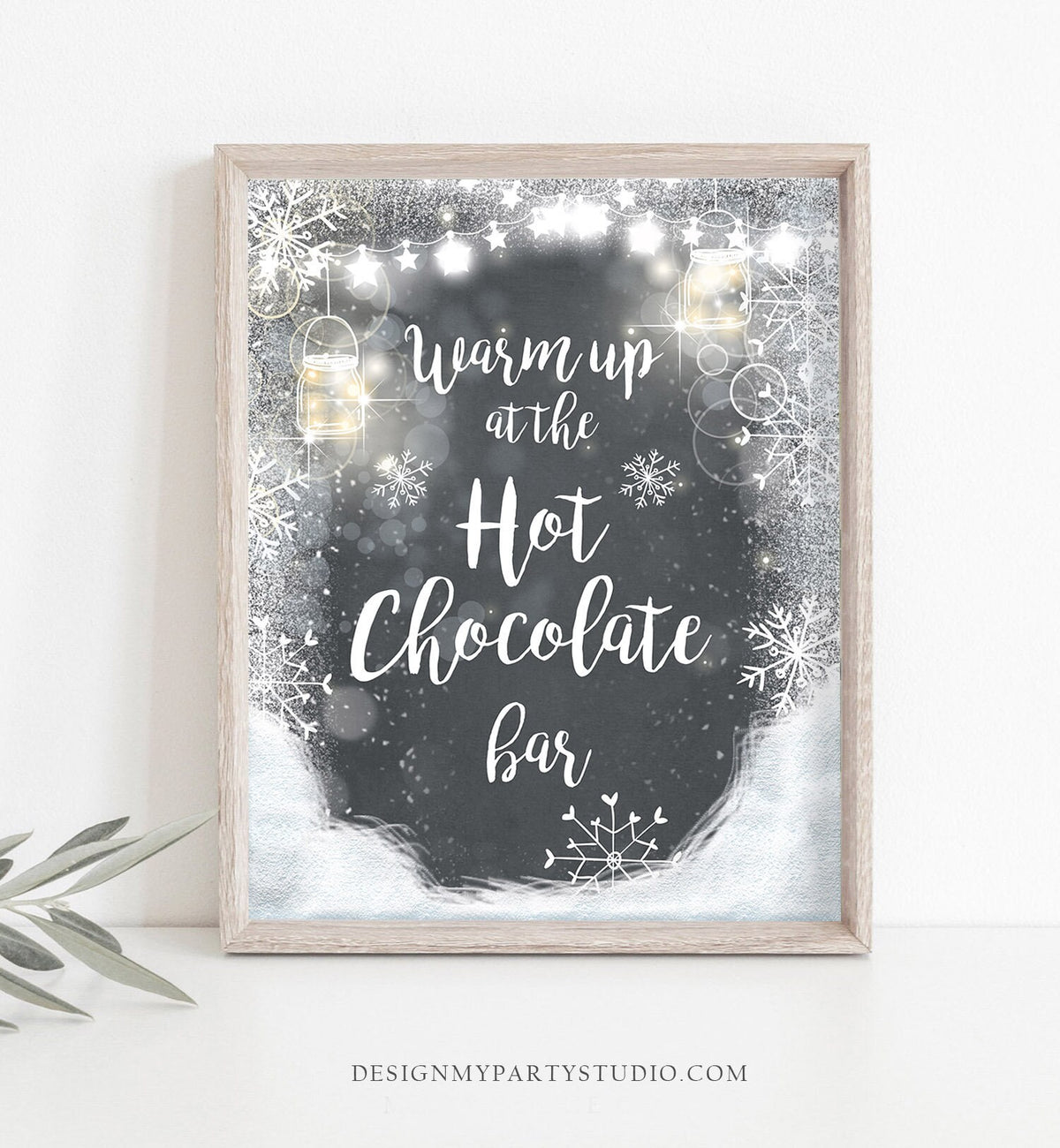 Hot Cocoa Bar Sign Printable Hot Chocolate Bar Table Sign Winter Birthday Party Decor Baby Shower Farmhouse Xmas Digital PRINTABLE 0031