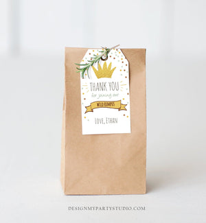 Editable Wild Things Favor tags Wild One Thank you tags Label tags Gold Crown Boy First Birthday Gift tags Thank you Template Corjl 0099