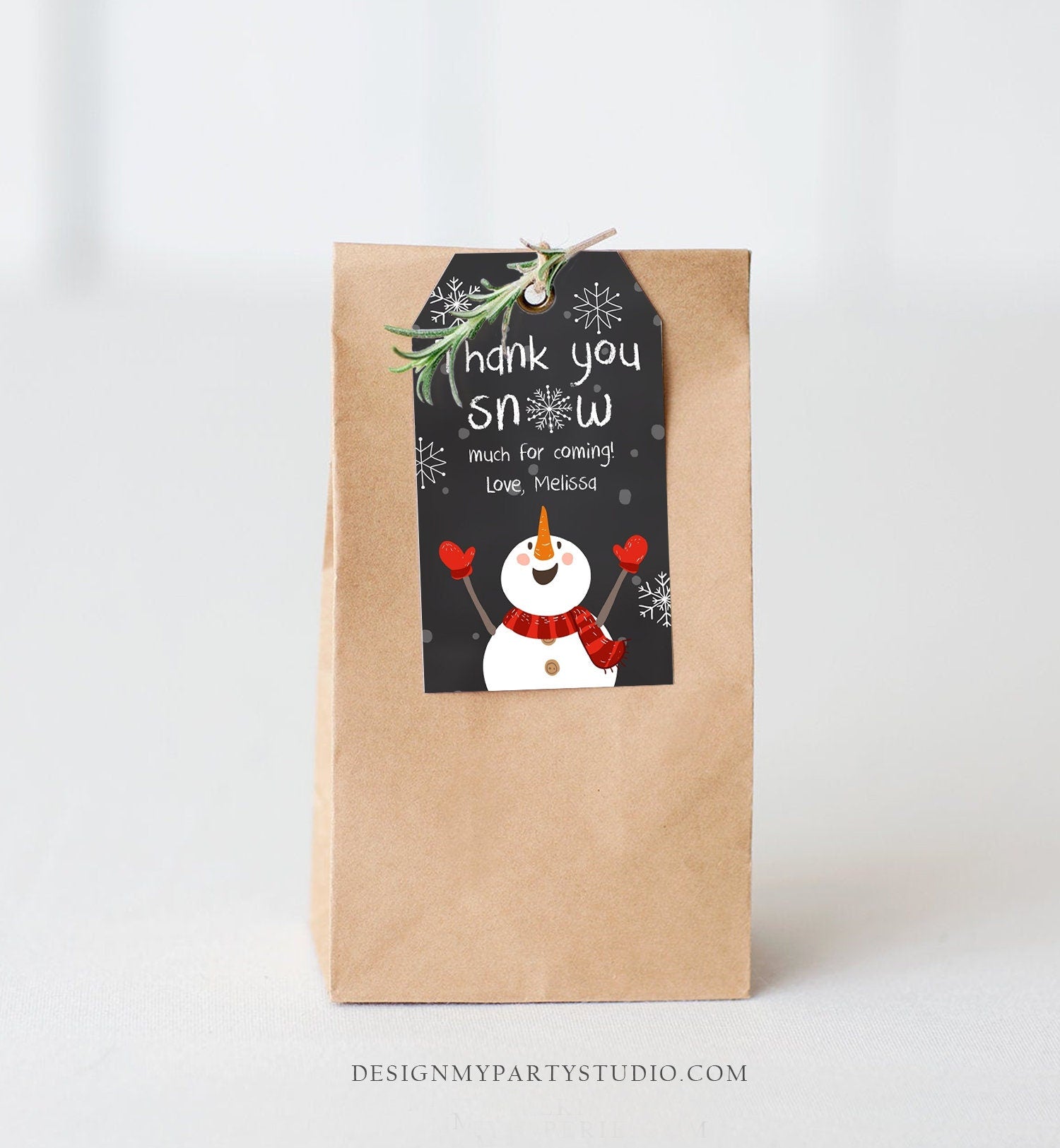 Editable Winter Thank You Tags Christmas Favor Tags Snowflakes Snowman Winter Onederland Boy Wonderland Labels Template PRINTABLECorjl 0022