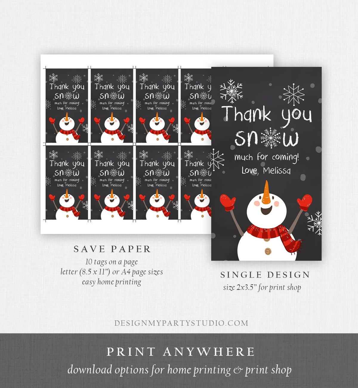 Editable Winter Thank You Tags Christmas Favor Tags Snowflakes Snowman Winter Onederland Boy Wonderland Labels Template PRINTABLECorjl 0022