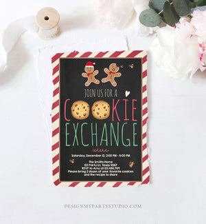 Editable Cookie Exchange Invitation Christmas Party Invitation Cookie Party Gingerbread Download Printable Invitation Template Corjl 0111