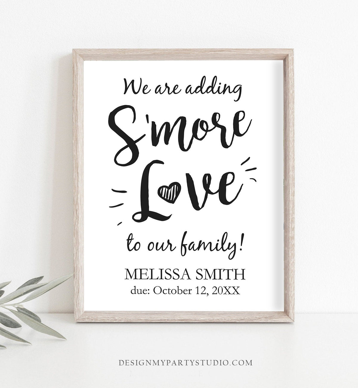 Editable S&#39;more Love Sign Baby Shower We Are Adding Smore Love To Our Family Smores Thank You Sign Smores Bar Printable Corjl Template 0276
