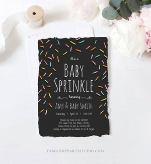 Editable Baby Sprinkle Shower Invitation Baby Shower Coed Shower Gender Neutral Confetti Sprinkles Digital Corjl Template Printable 0216