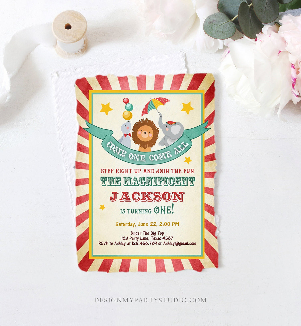 Editable Carnival Invitation Circus Birthday Invitation Carnival Invite Big Top Birthday Boy Vintage Printable Template Digital Corjl 0013